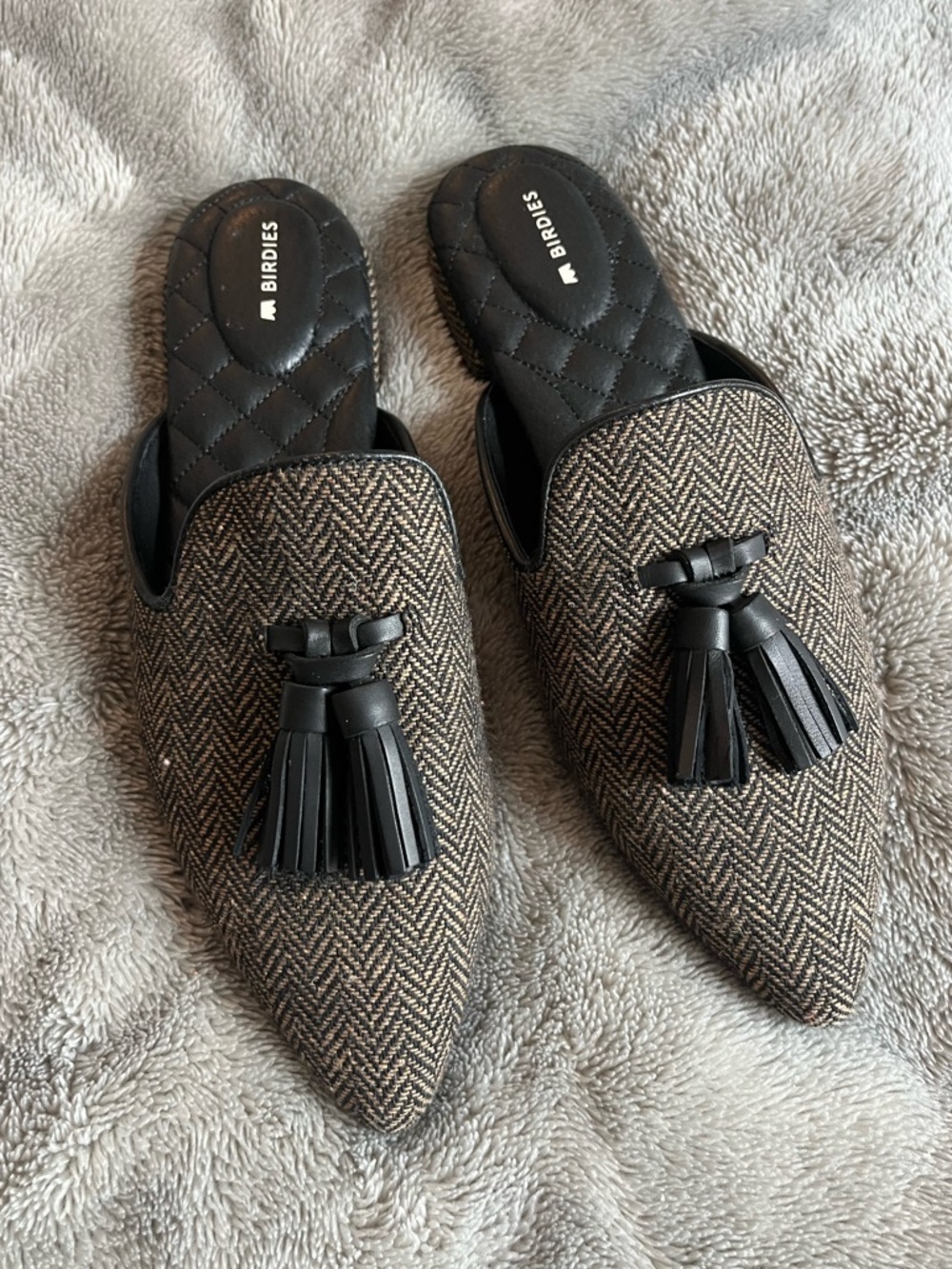 Birdies The Dove Herringbone Mule